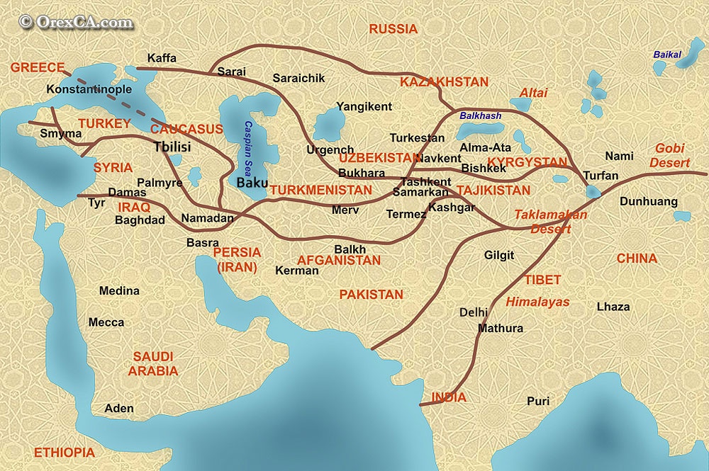 Історичні маршрути Великого Шовкового Шляху: